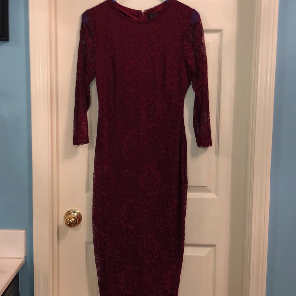 Cranberry lace dress
